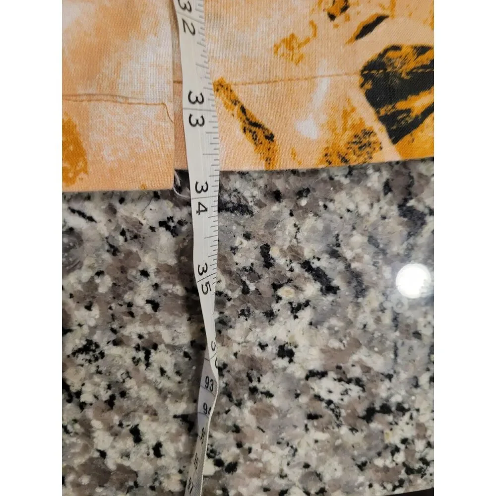 Stacy Adams Shirt Mens 3X Short Sleeve Abstract Print Linen‎ Cotton Mustard - Picture 2 of 7